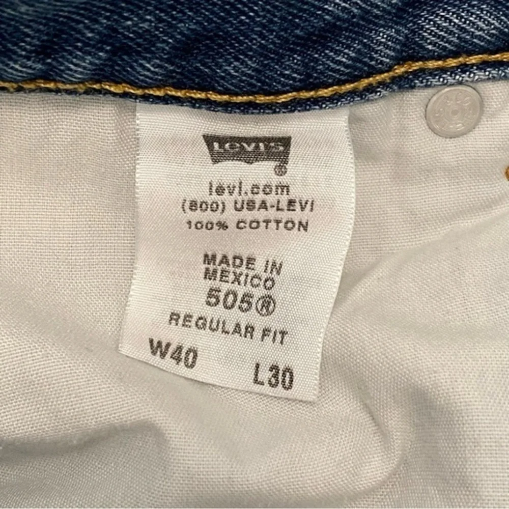 Levi's Men's 505 Regular Fit‎ Straight Leg Denim Blue Jeans 40x30